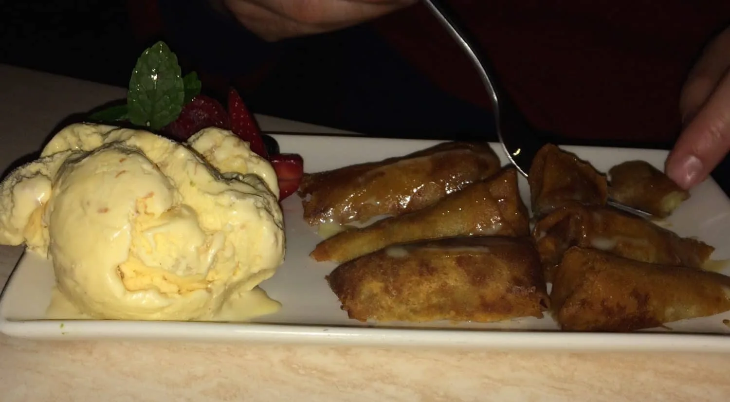 Banana Spring Rolls at PF Chang's