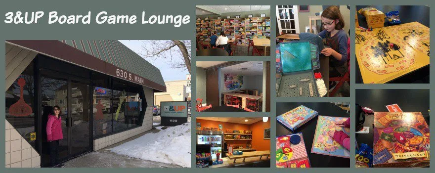 3&Up Board Game Lounge Collage