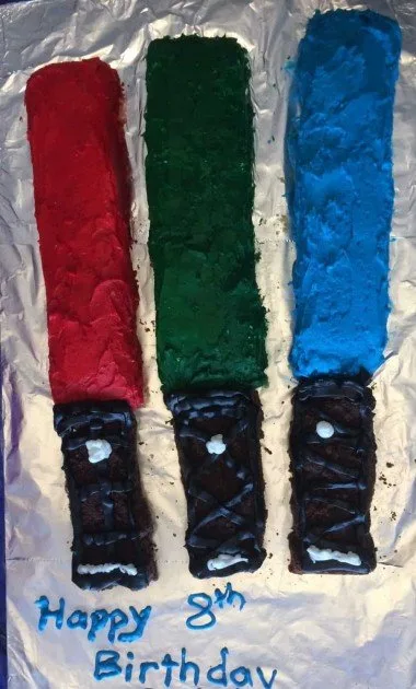 Star Wars Party Light Saber Cake