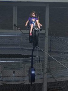 Riding the Sky Bike a the Franklin Institute