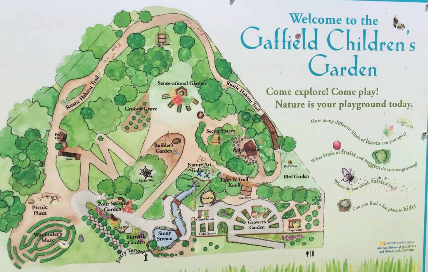 Matthaei Botanical Garden - Children's Garden - Map