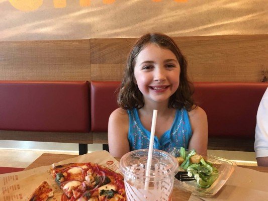 Blaze Pizza Ann Arbor - Enjoying her Meal