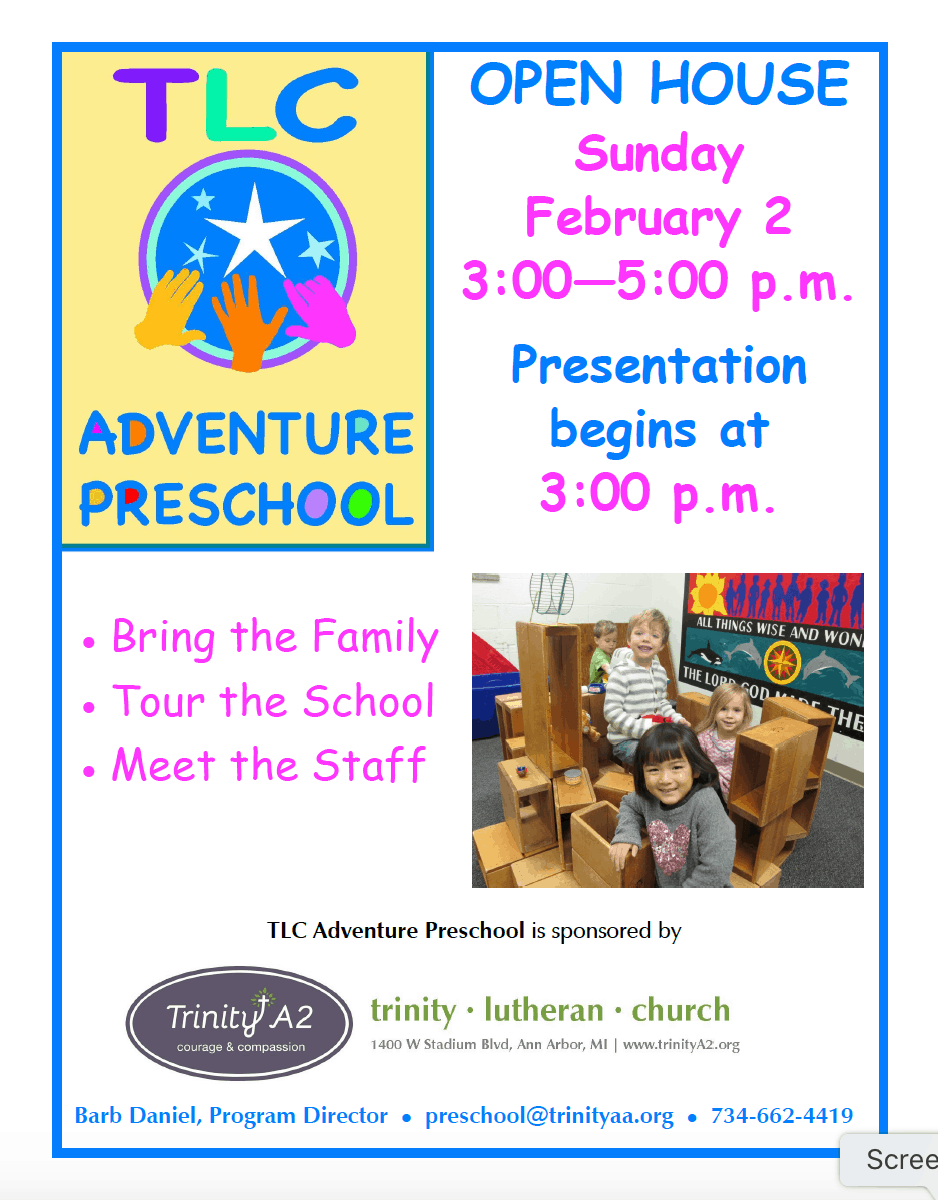 TLC Adventure Preschool Open House - Details in Event Listing