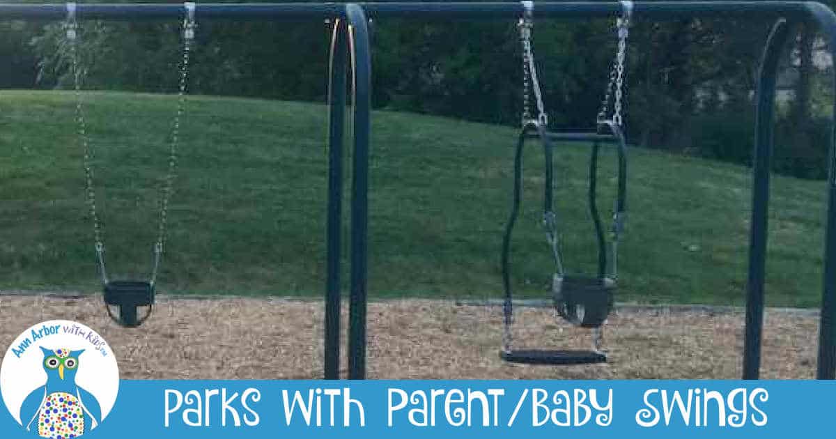 Arbor Annie's Playgrounds with Parent/Baby Swings - Photo of a baby swing and a parent/baby swing