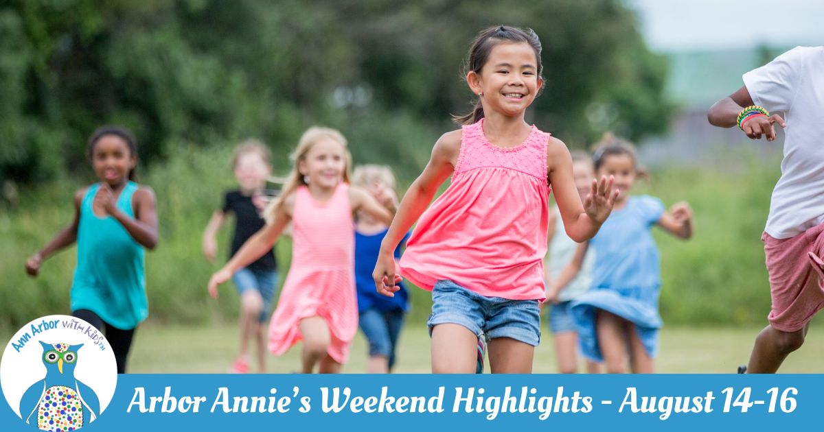 Arbor Annie's Weekly Highlights -August 14-16 - Kids on playground run towards camera