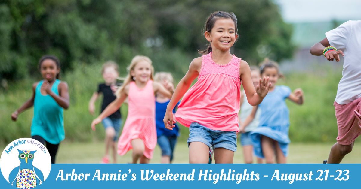 Arbor Annie's Weekly Highlights -August 21-23 - Kids on playground run towards camera