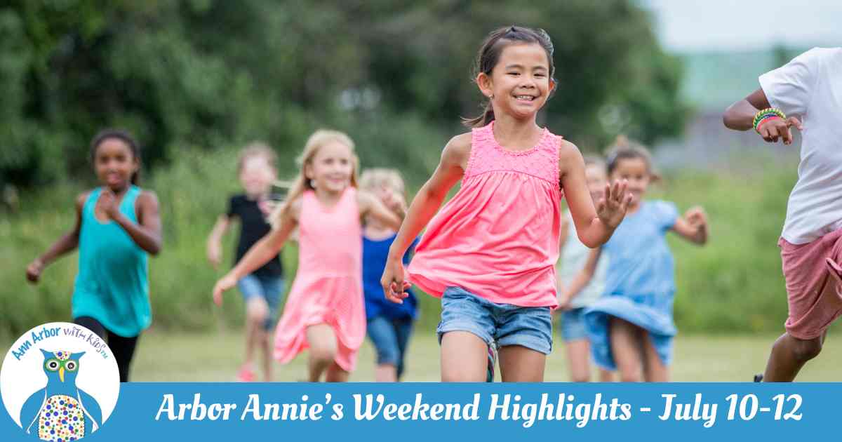 Arbor Annie's Weekly Highlights -July 10-12 - Kids on playground run towards camera