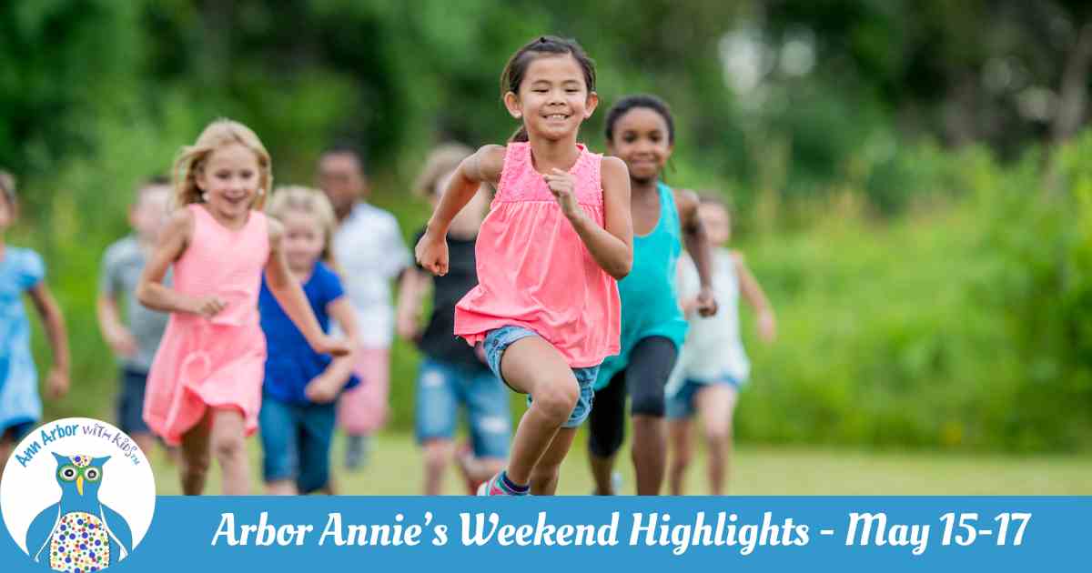 Arbor Annie's Weekend Highlights May 15-17 Kids dressed for summer running towards camera