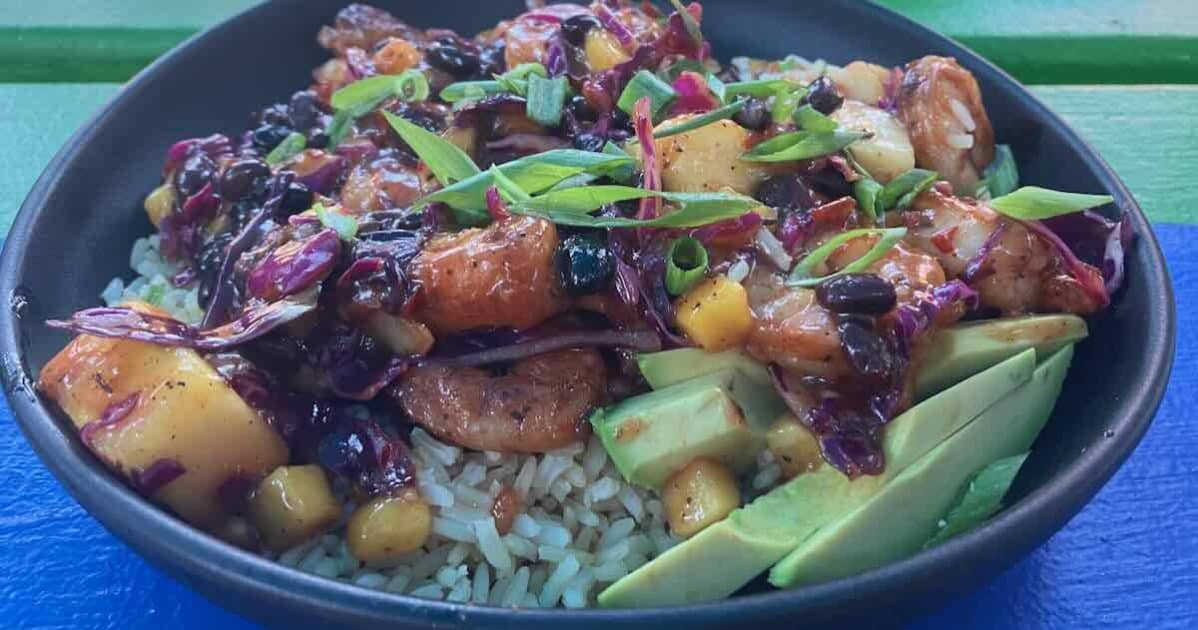 Bobcat Bonnie's Restaurant Review - Caribbean Shrimp Bowl