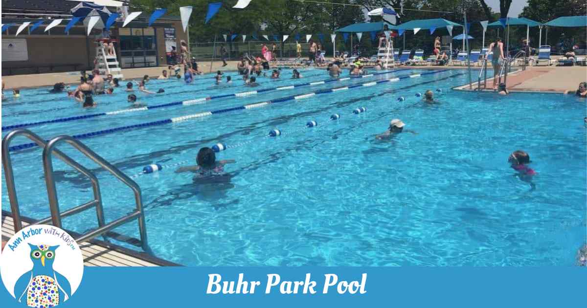 Ann Arbor Buhr Park Pool - the pool taken from outside the deep end towards the lane lines