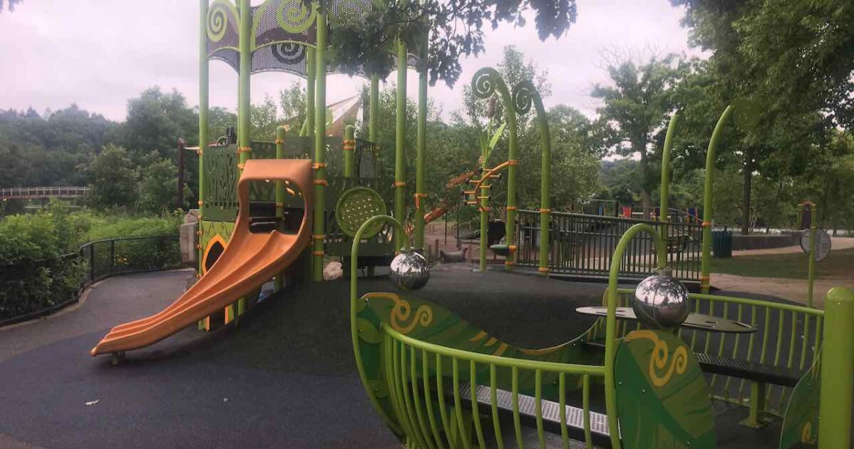 Gallup Park Centennial Playground - Green Structure